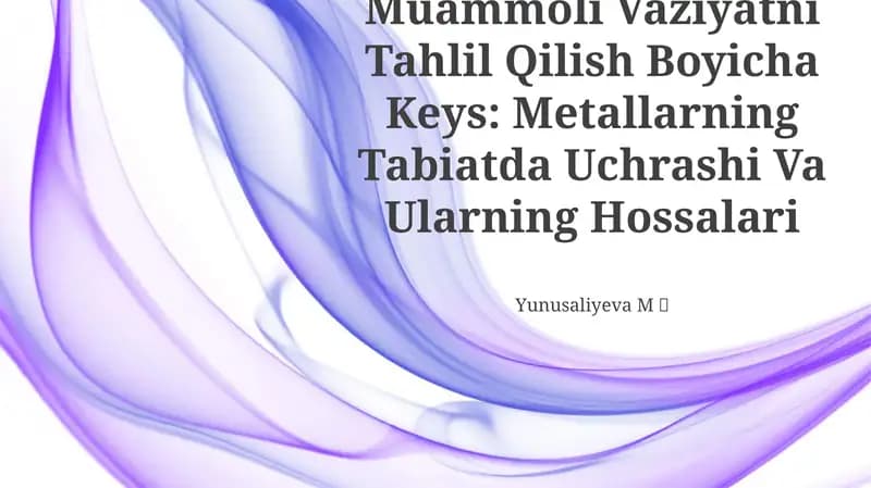Muammoli Vaziyatni Tahlil Qilish