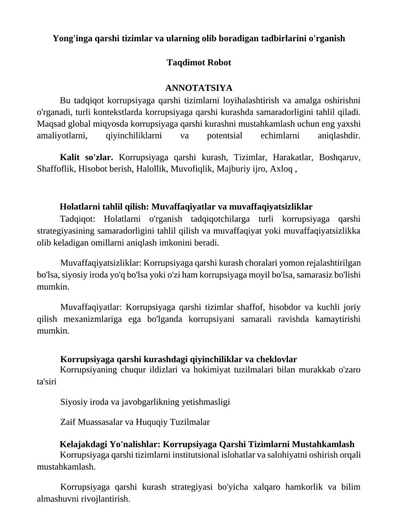 Taqdimot Robot