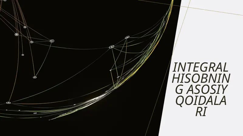 Integral hisobning asosiy qoidalari