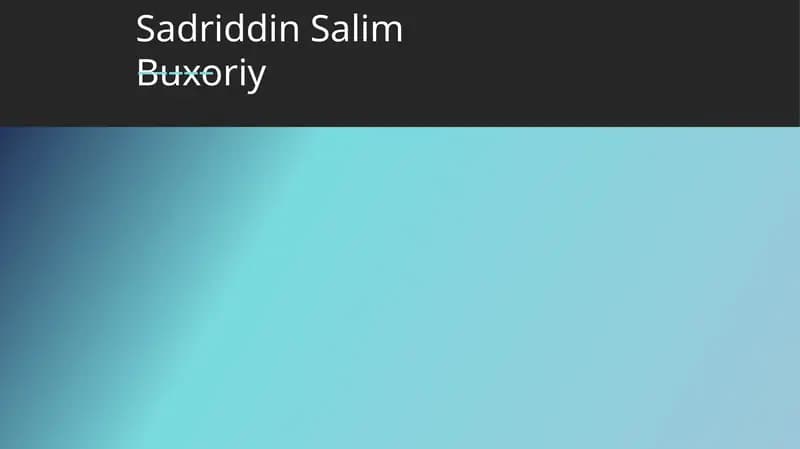 Sadriddin Salim Buxoriy