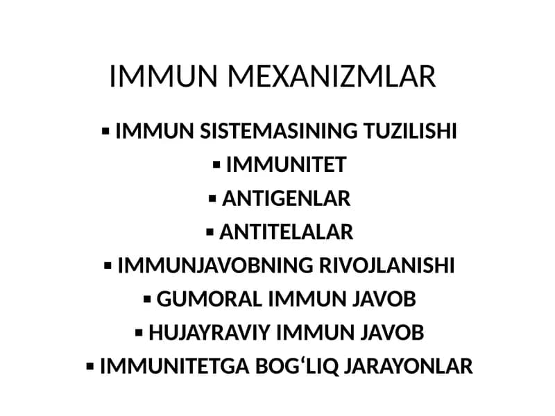 IMMUN MEXANIZMLAR