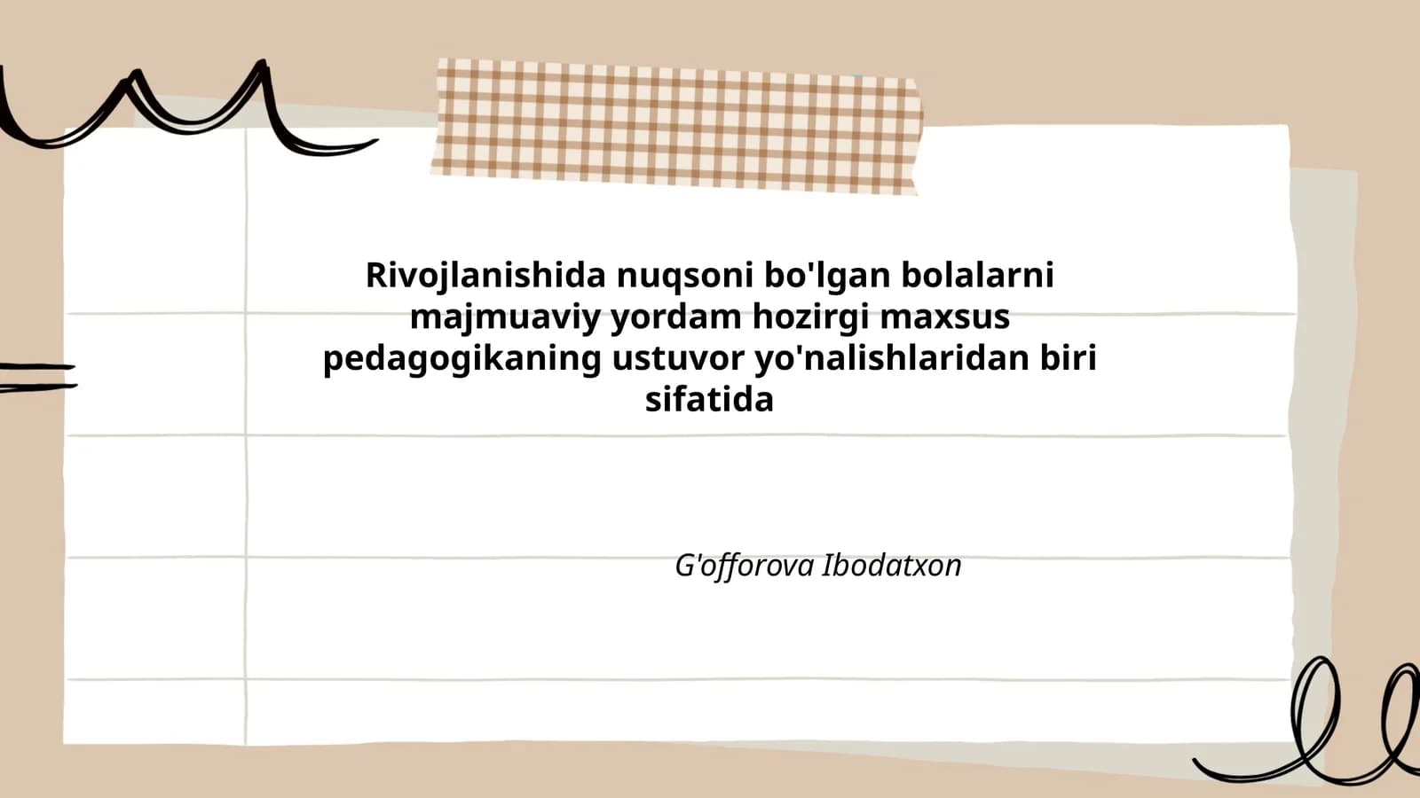 G'offorova Ibodatxon