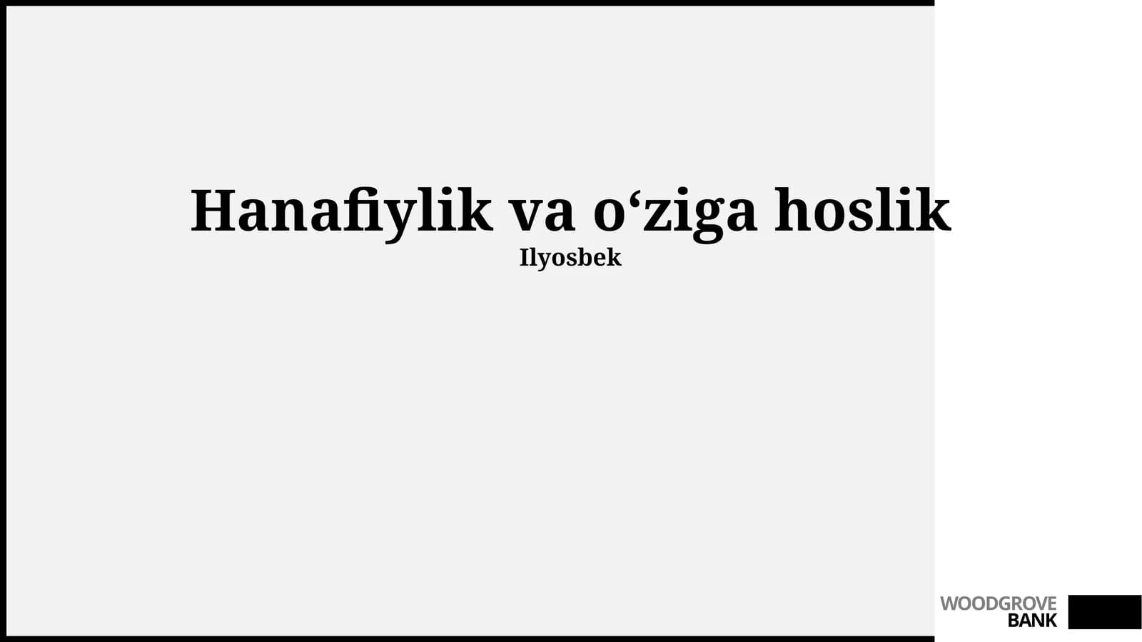 Hanafiylik va oʻziga hoslik
