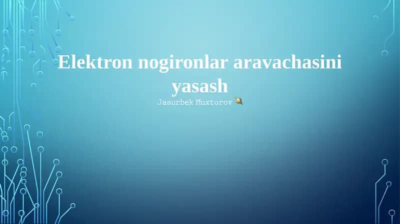 Elektr nogironlar aravachalarini ishlab chiqarish