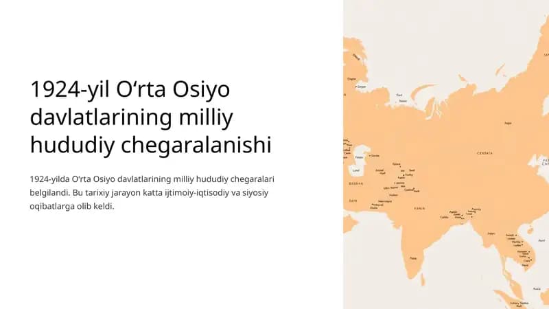 Oʻrta Osiyo davlatlarining milliy hududiy chegaralanishi