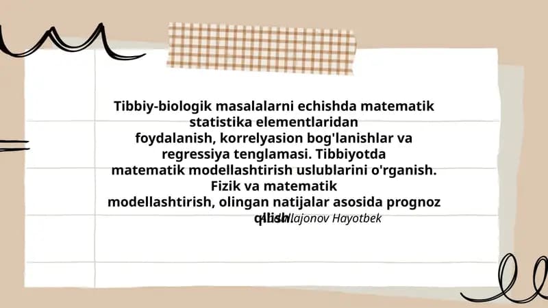 Tibbiy-biologik masalalar