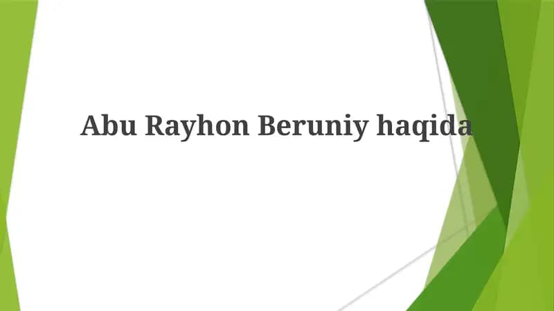 AbuRayhonBeruniyhaqida