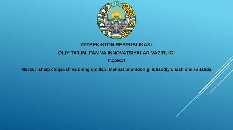 Ishlab chiqarish va uning omillari