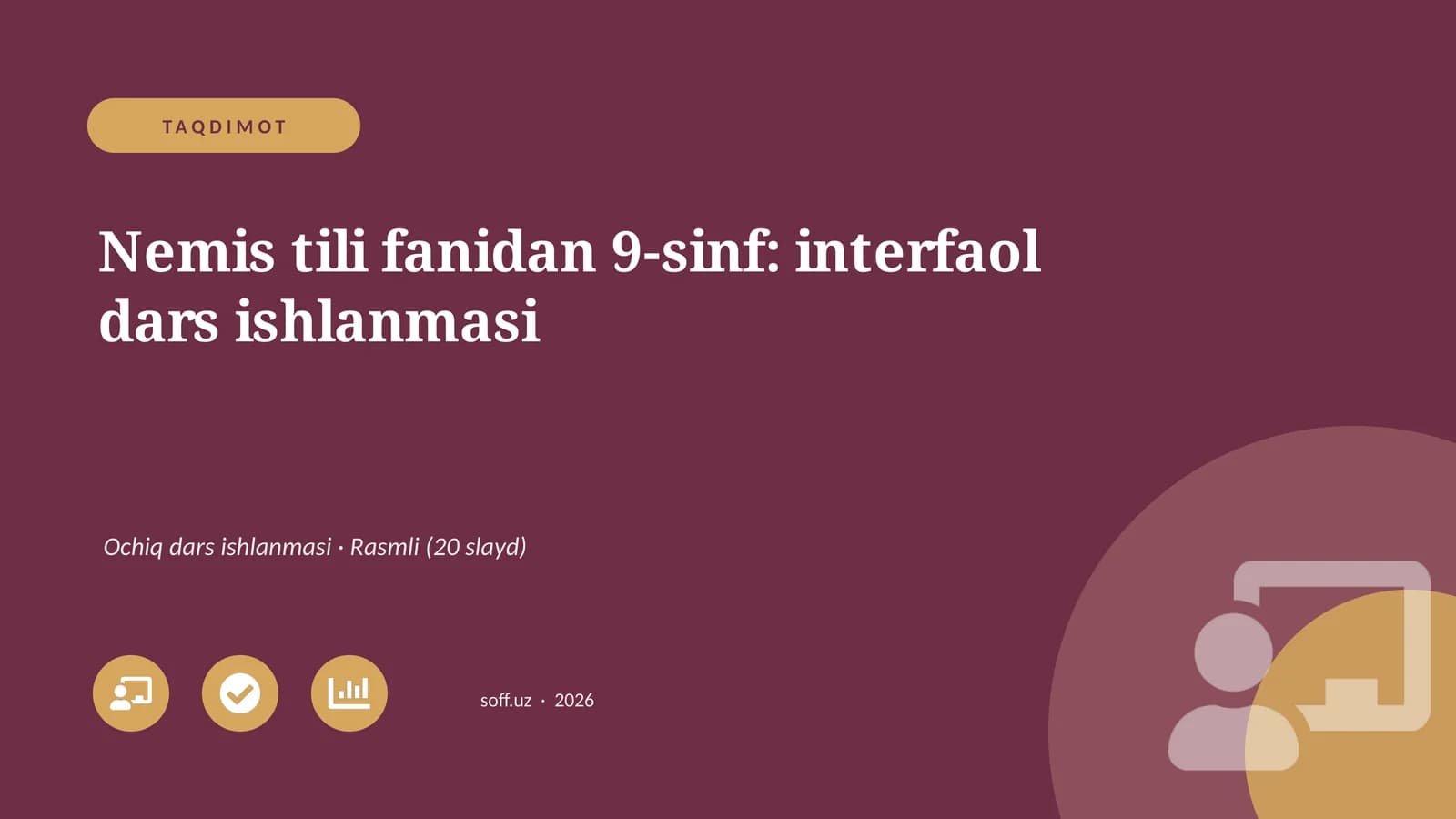 Nemis tili fanidan 9-sinf: interfaol dars ishlanmasi