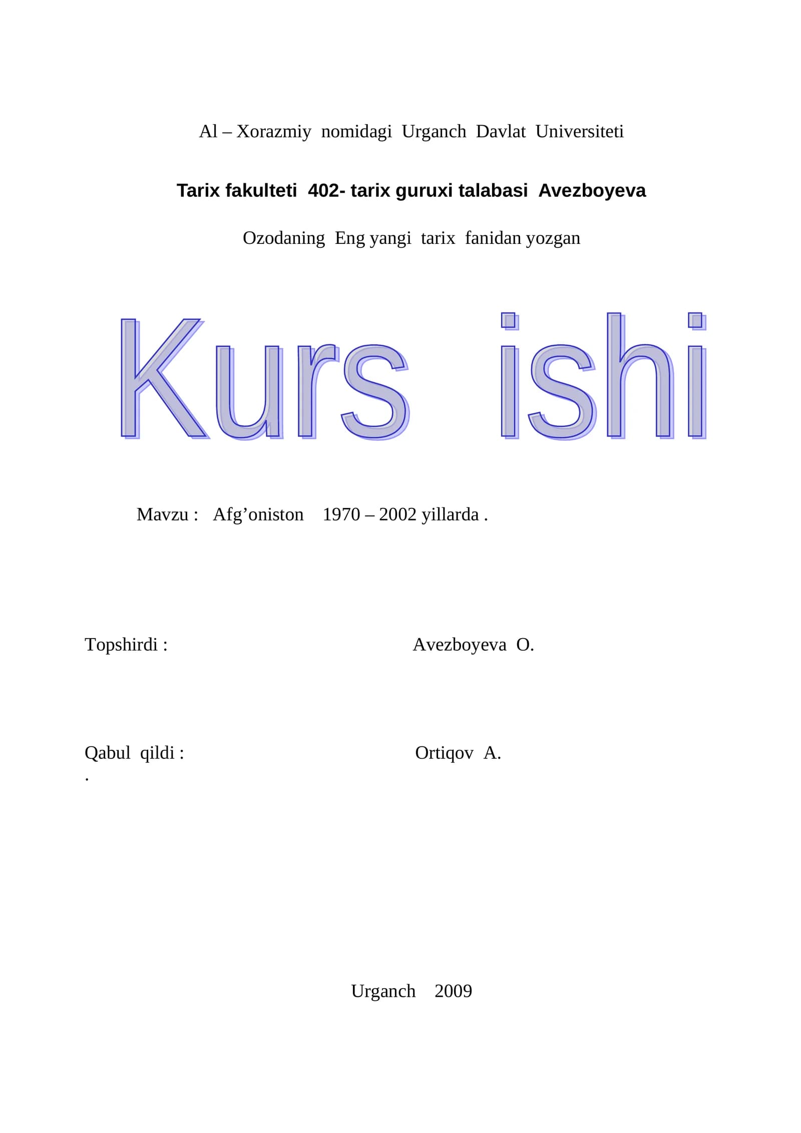 Afg’oniston 1970 – 2002 yillarda