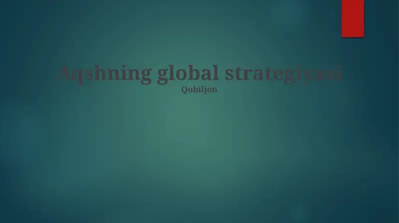 Aqshning global strategiyasi