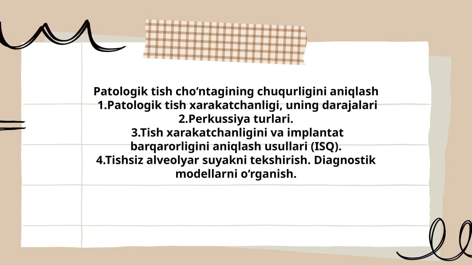 Patologik tish cho‘ntagining chuqurligini aniqlash
