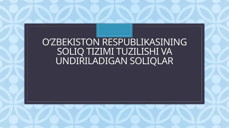 Soliq Tizimi