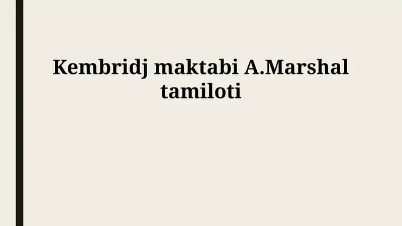 Kembridj maktabi A.Marshal tamiloti