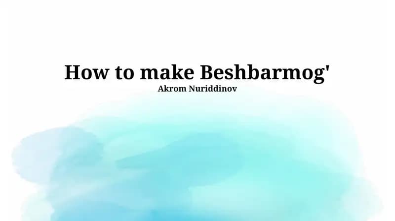 How to make Beshbarmog'