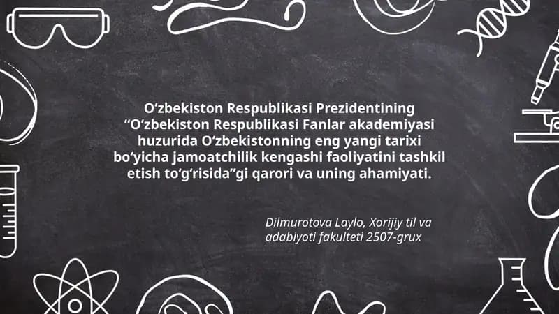 O‘zbekistonning eng yangi tarixi bo‘yicha jamoatchilik kengashi faoliyatini tashkil etish to‘g‘risida