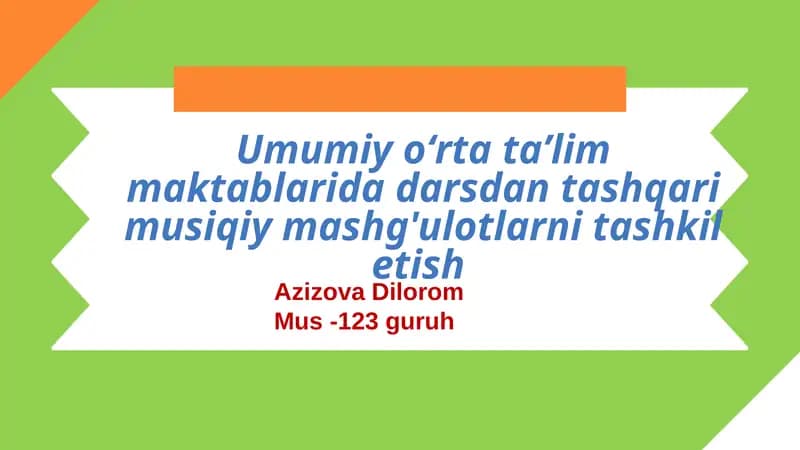Musiqiy Mashg'ulotlar