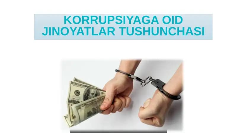 Korrupsiyaga oid jinoyatlar tushunchasi