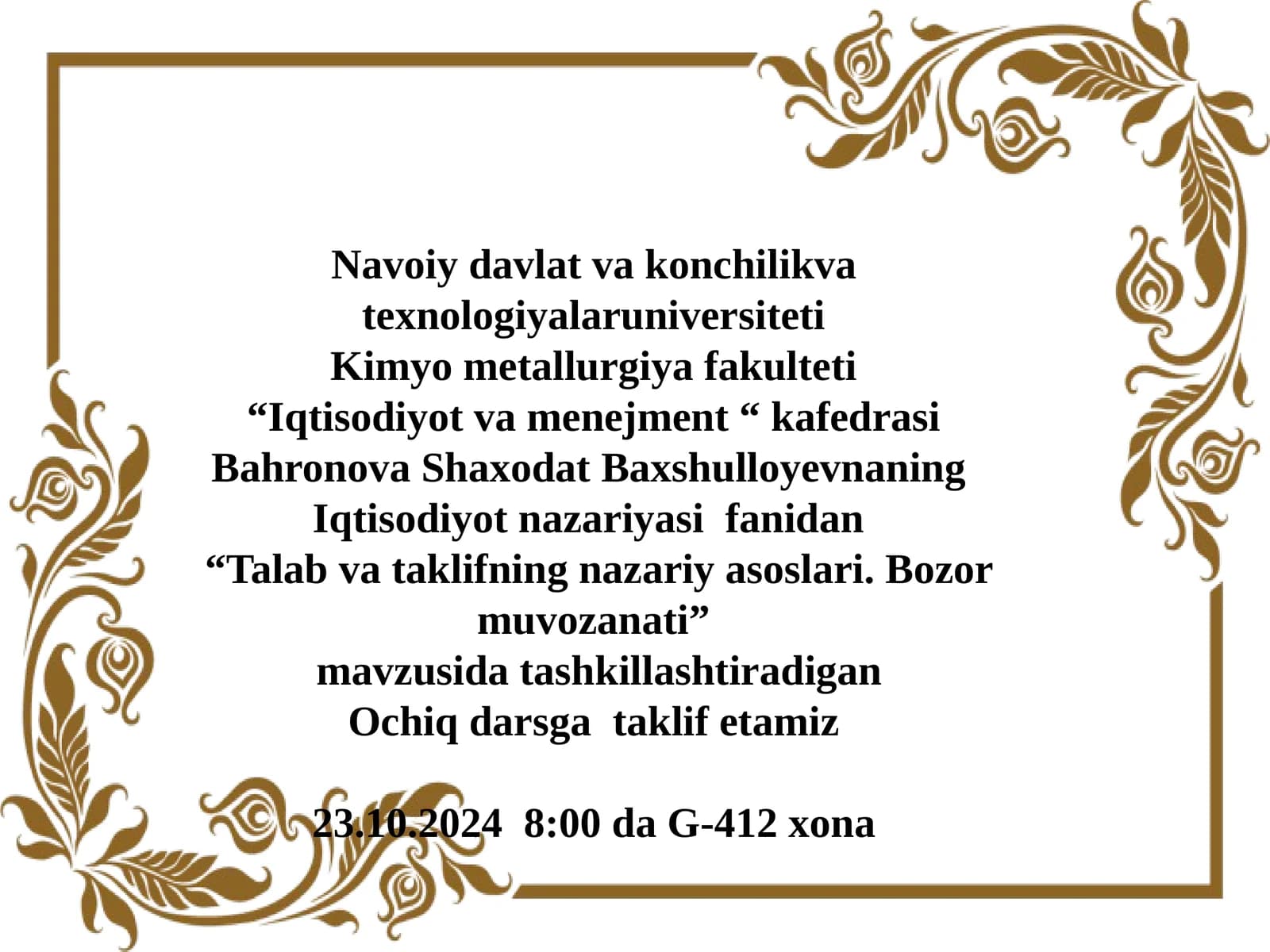 Talab va taklifning nazariy asoslari. Bozor muvozanati
