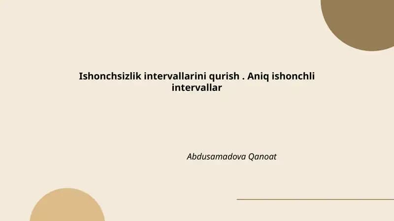 Ishonchsizlik intervallarini qurish