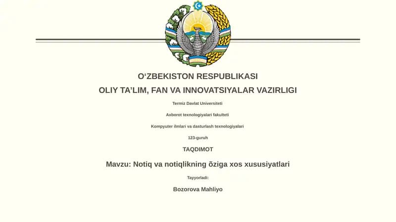 Notiqlik va notiqlikning õziga xos xususiyatlari