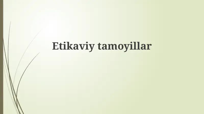 Axloqning asosiy tushunchalari va nazariyalari