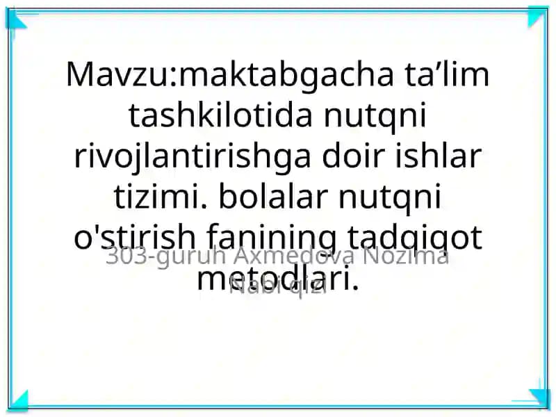 Nutqni O'stirish Fanining Tadqiqot Metodlari
