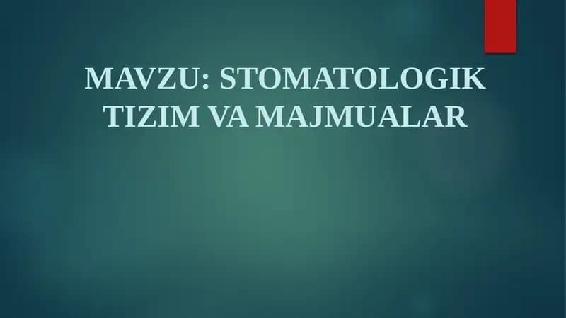 Stomatologiya
