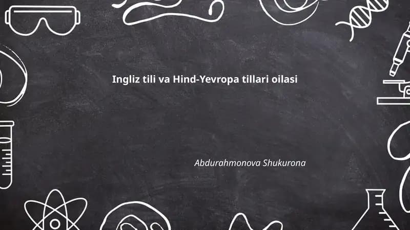 Ingliz tili va Hind-Yevropa tillari oilasi