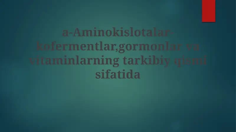 Aminokislotalar