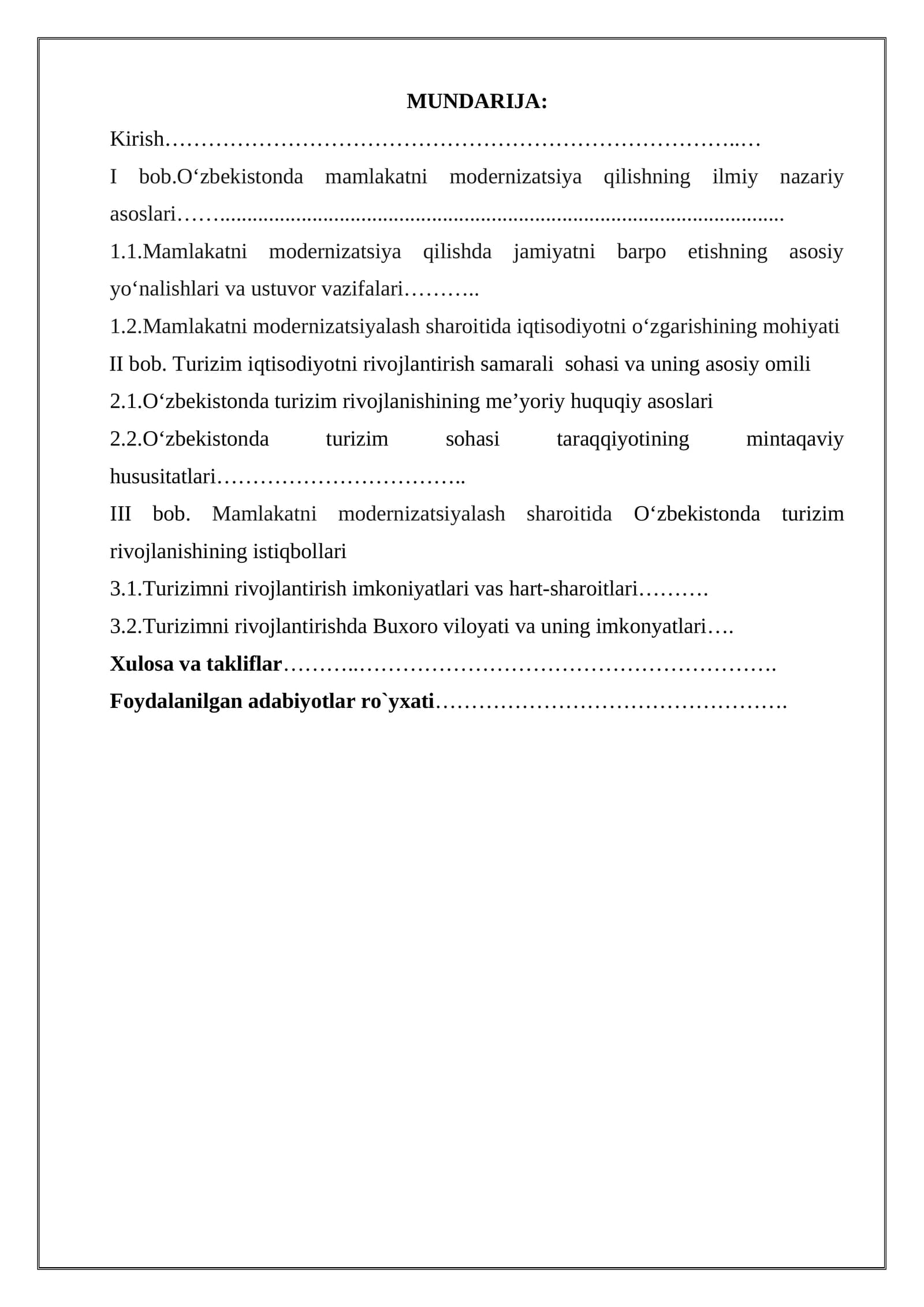 O‘zbekistonda mamlakatni modernizatsiya qilishning ilmiy nazariy asoslari