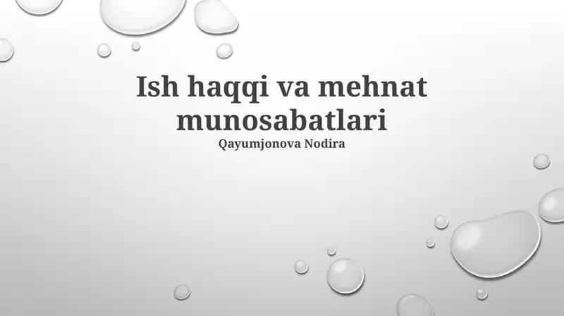 Mehnat Nizolari va Ularning Hal Etilishi