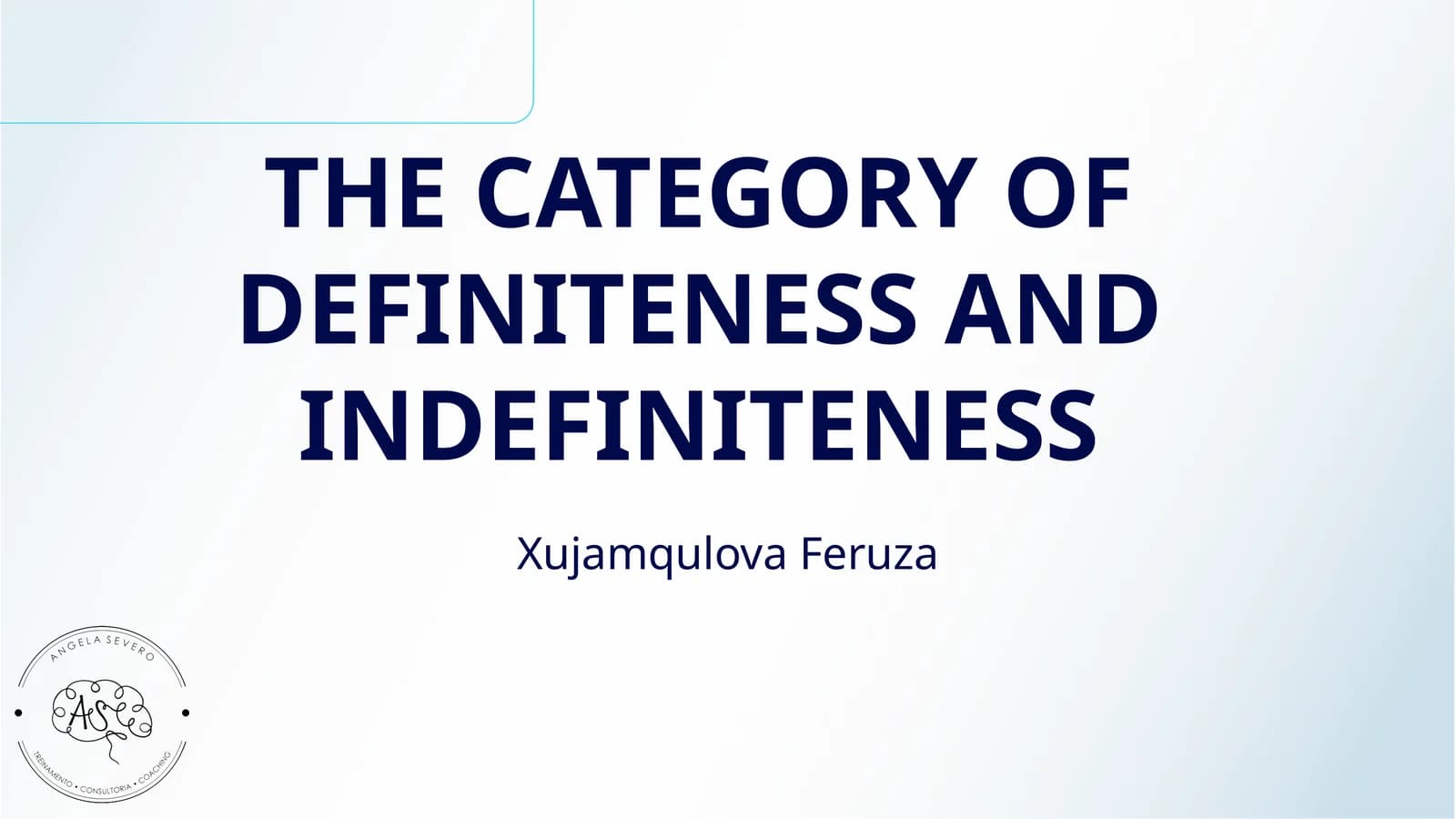 THE CATEGORY OF DEFINITENESS AND INDEFINITENESS
