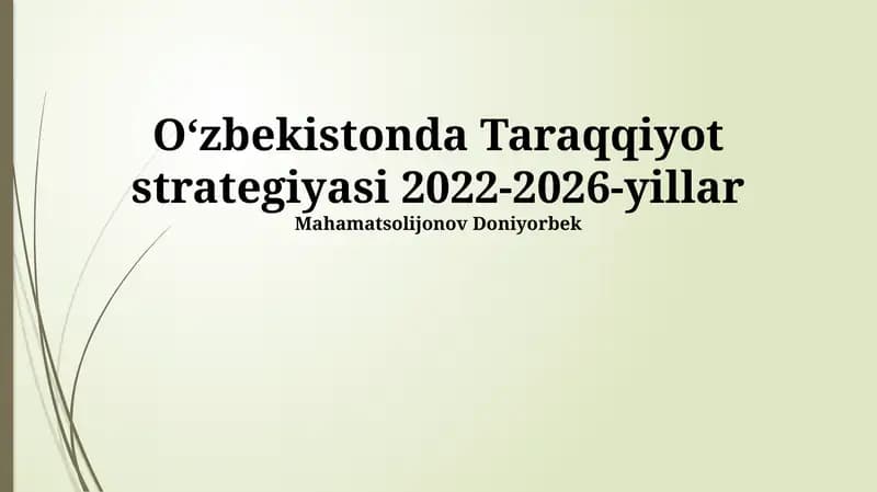Oʻzbekiston Taraqqiyot strategiyasi: 2022-2026