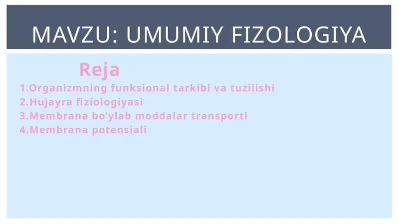 Umumiy fizologiya