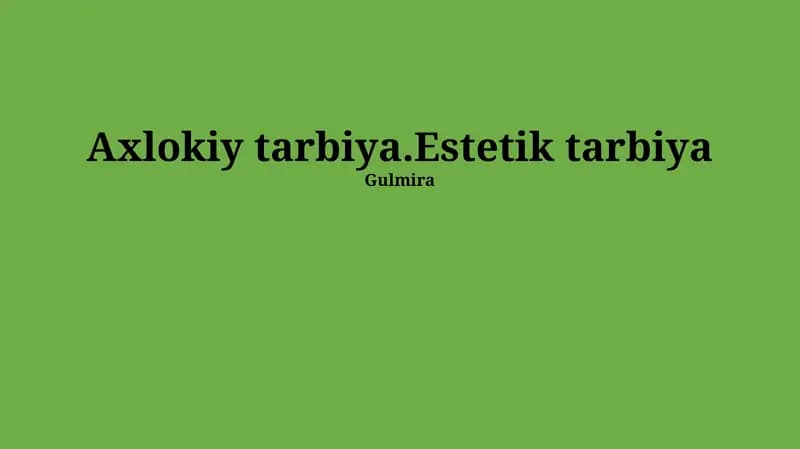 Axlokiy tarbiya