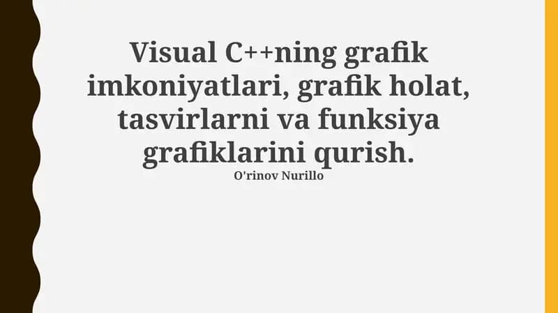 Visual C++ning grafik imkoniyatlari