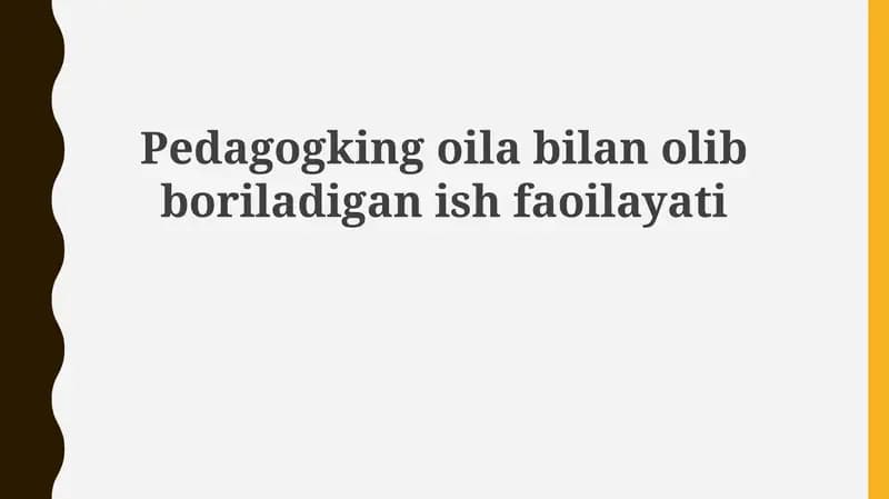 Ota-Onalar Universiteti Pedagogik Yordam Ko'rsatish