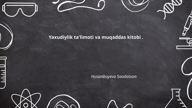 Yaxudiylik ta'limoti va muqaddas kitobi