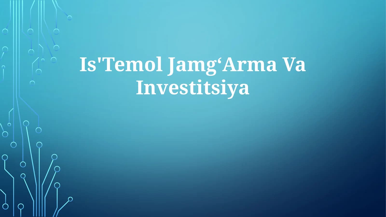 Is'Temol JamgʻArma Va Investitsiya