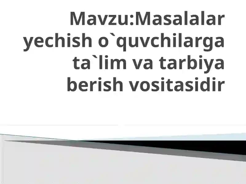 Jismoniy Masalalar