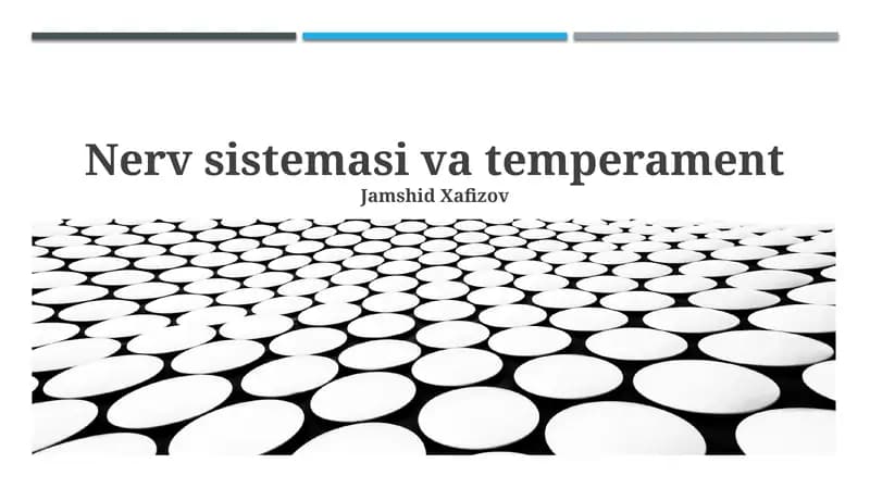 Nerv sistemasi va temperament