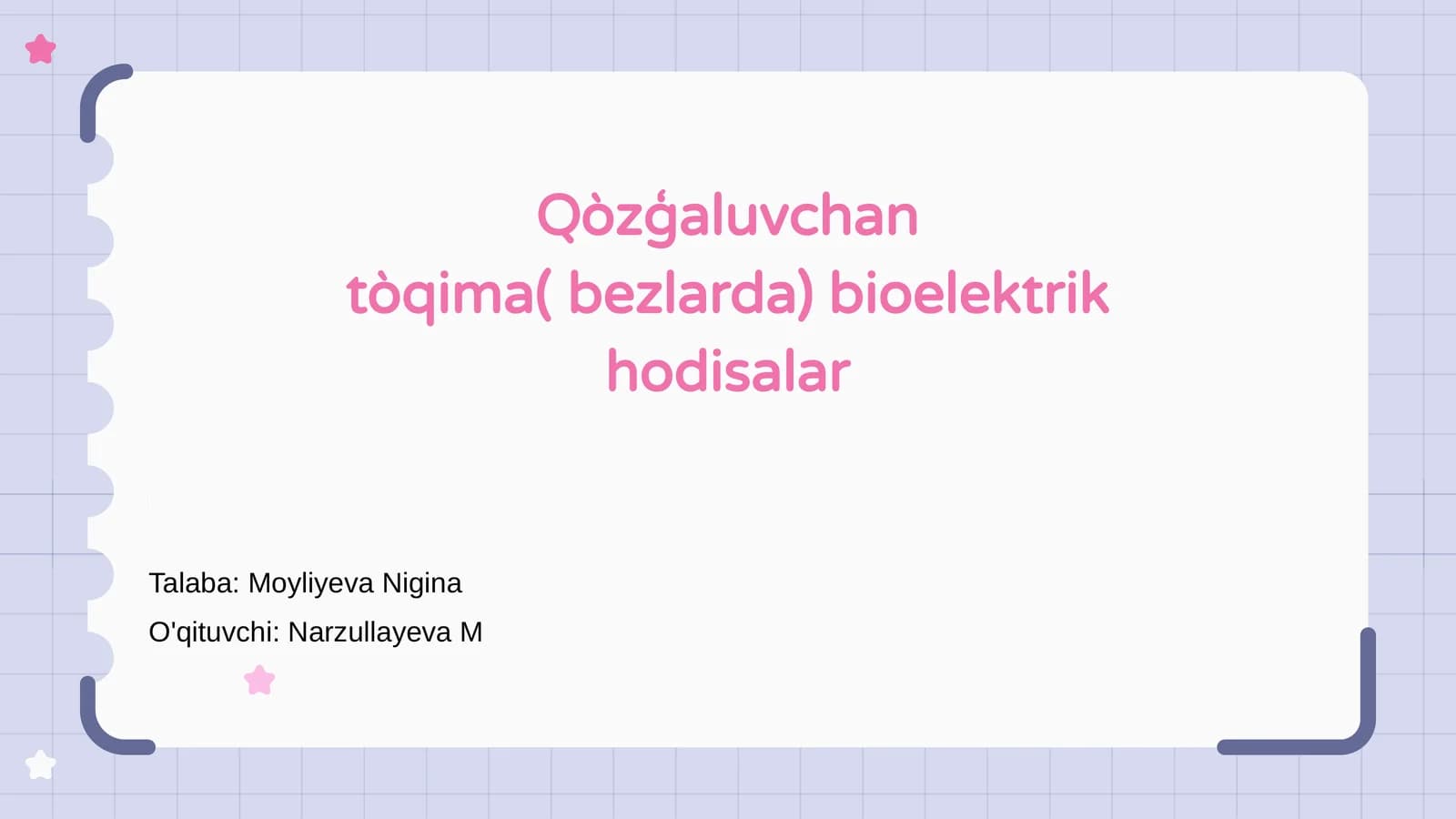 Qòzģaluvchan tòqima( bezlarda) bioelektrik hodisalar