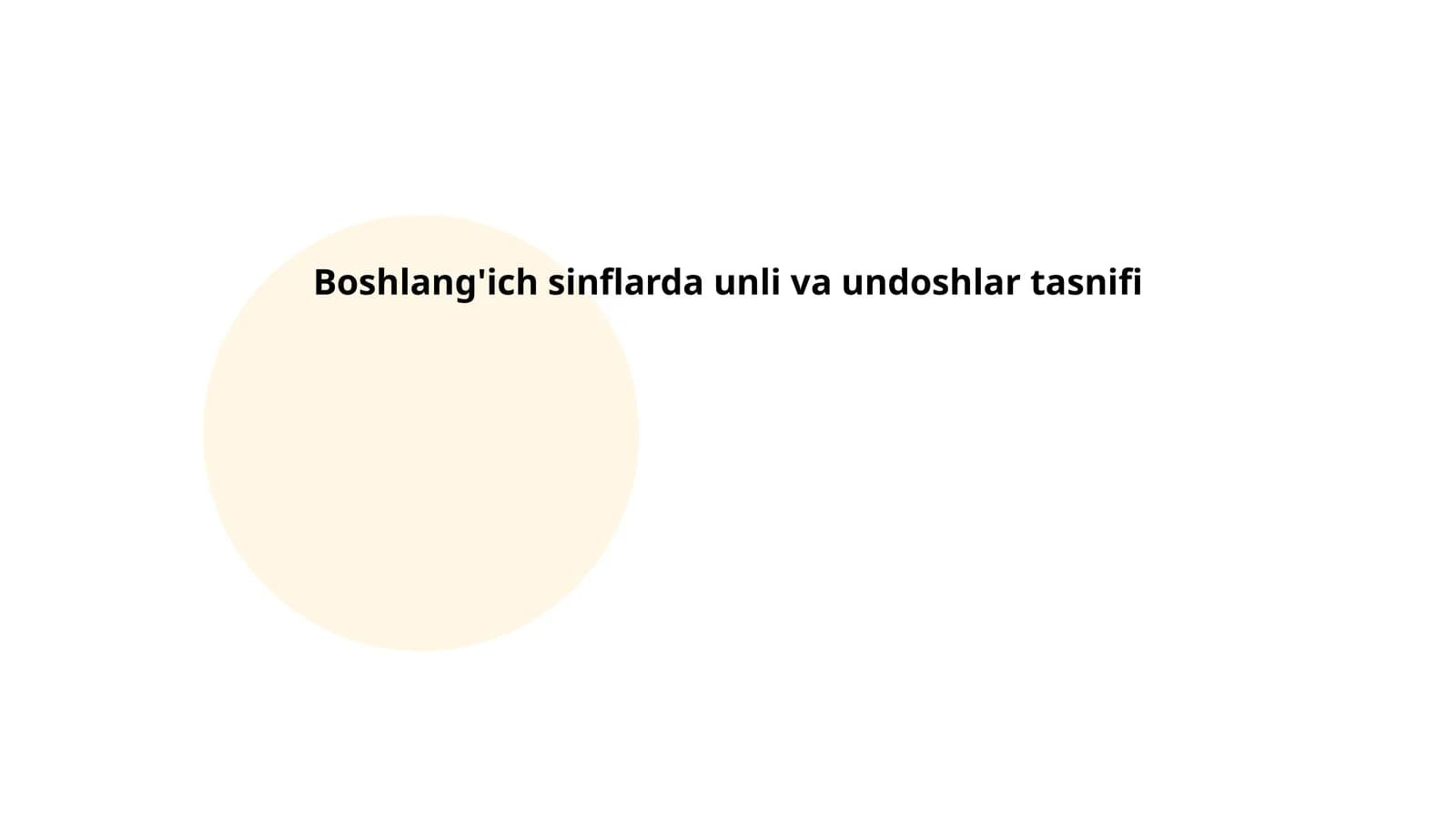 Boshlang'ich sinflarda unli va undoshlar tasnifi