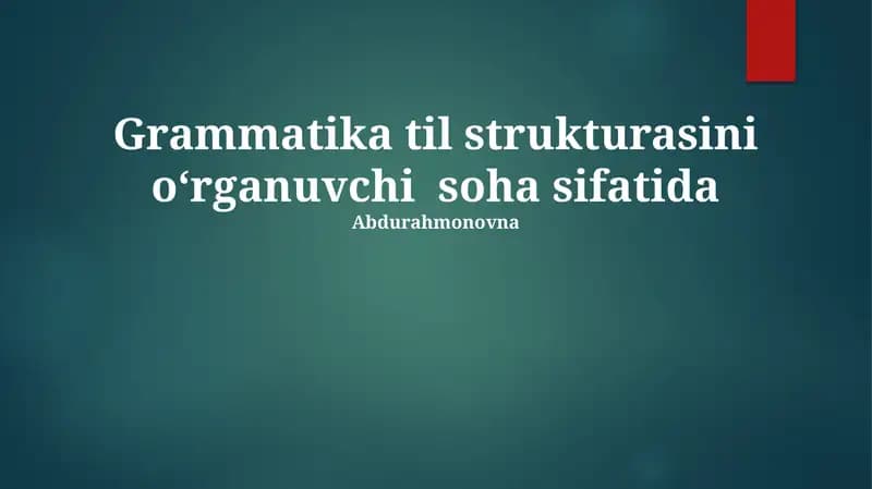 Generativ grammatika