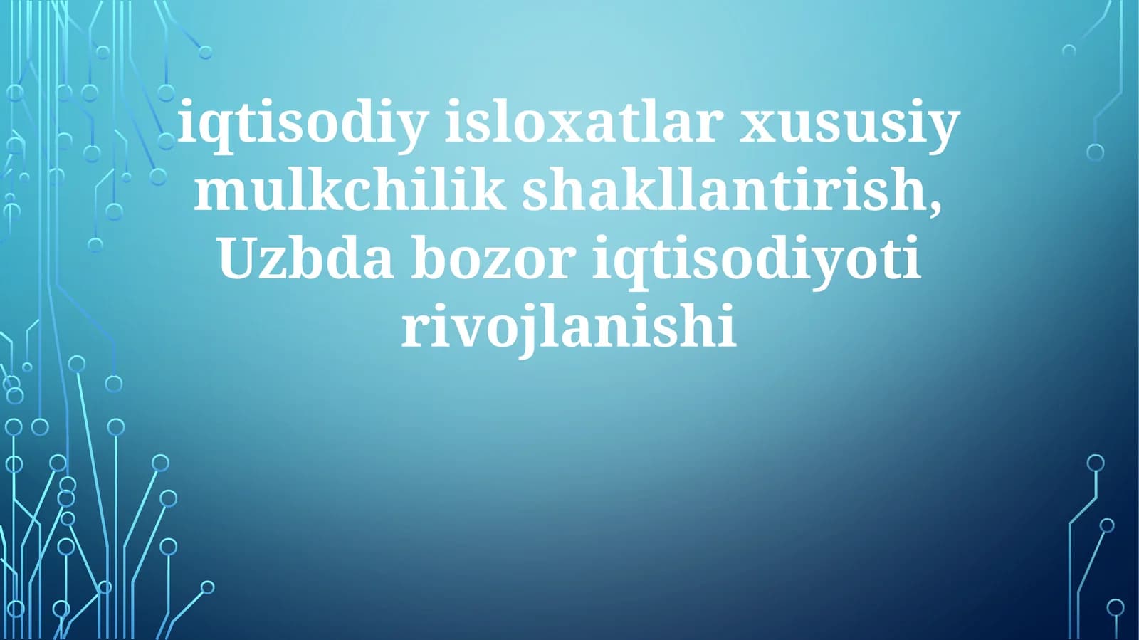 Xorijiy Investitsiyalar va Bozorga Kirish