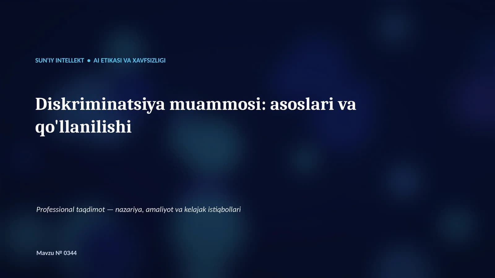 Diskriminatsiya muammosi: asoslari va qo'llanilishi