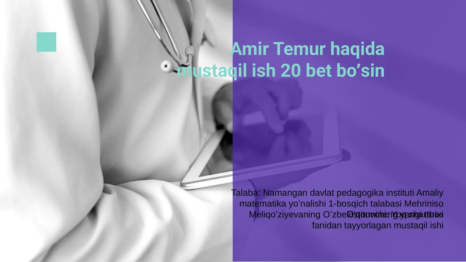 Amir Temur haqida mustaqil ish