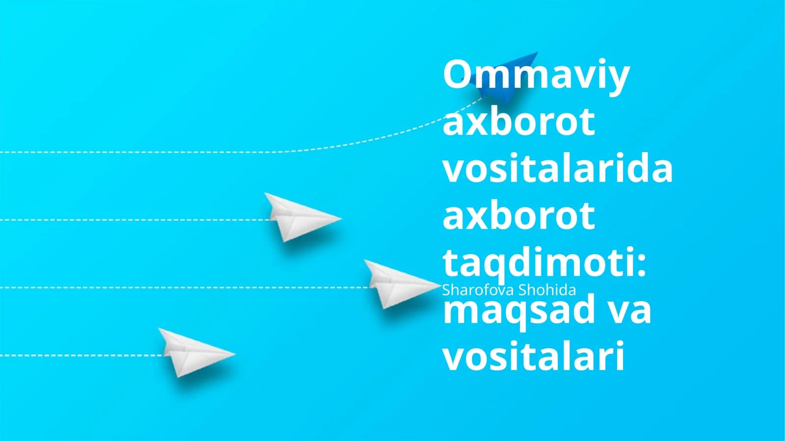Ommaviy axborot vositalarida axborot taqdimoti: maqsad va vositalari