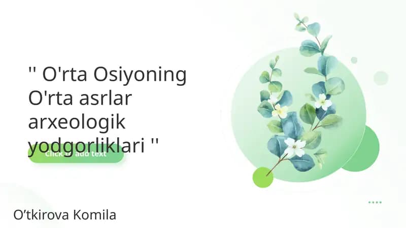 O'rta Osiyoning O'rta asrlar arxeologik yodgorliklari